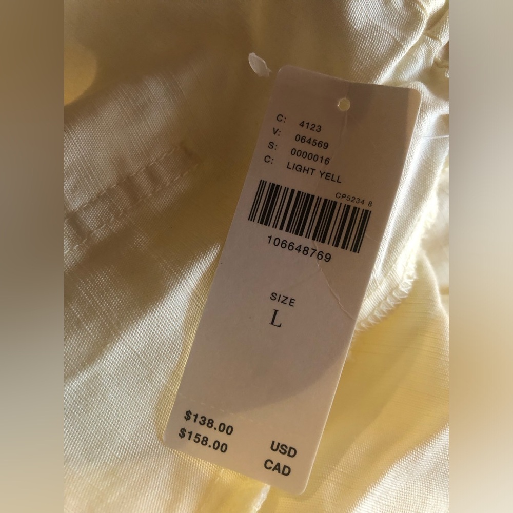 BNWT Anthropologie Butter Yellow Linen Blend Pants 💛 - Picture 3 of 5